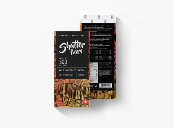 Euphoria Extractions – 500mg Shatter Bar – Milk Chocolate (Sativa) | BC Weed Edible Canada Euphoria Extractions – 500mg Shatter Bar – Milk Chocolate (Sativa) | BC Weed Edible Canada