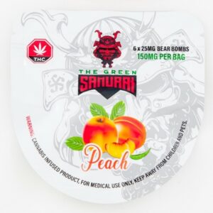 The Green Samurai – Peach Gummies – 150mg | BC Weed Edible Canada