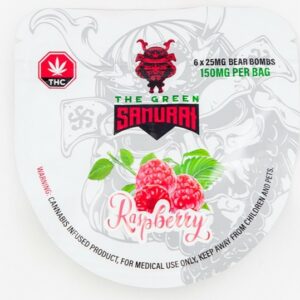 The Green Samurai – Raspberry Gummies – 150mg | BC Weed Edible Canada