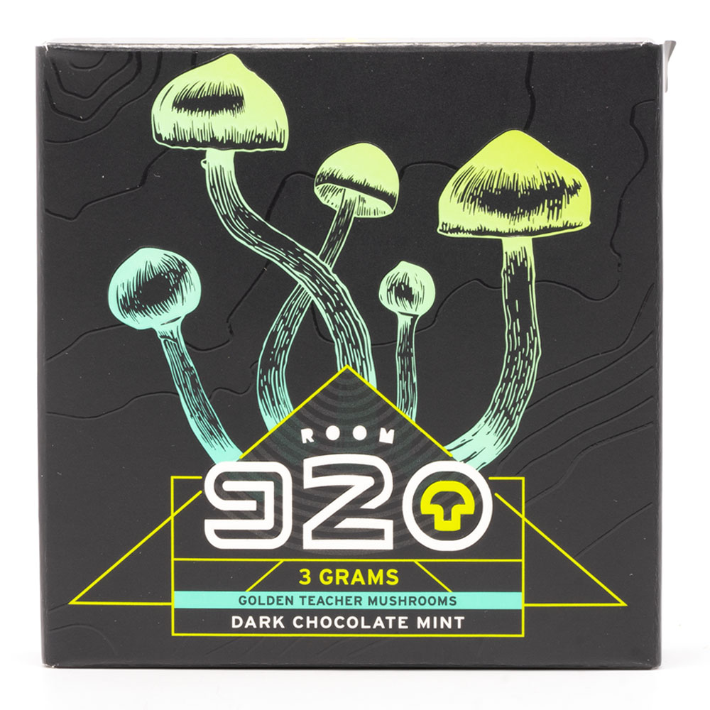 Room 920 – Mushroom Chocolate Bar – Dark Chocolate Mint – 3 grams | BC Weed Edible Canada