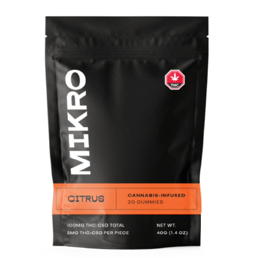 Mikro – 1:1 THC/CBD Gummies – 100mg – Citrus | BC Weed Edible Canada