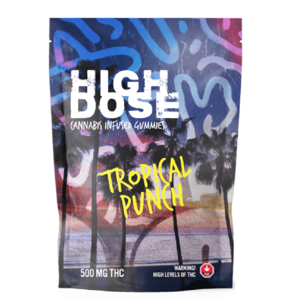 High Dose – edibles Infused Gummies – Tropical Punch – 500mg/1000mg | BC Weed Edible Canada